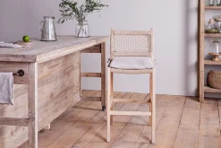 Aamani Mango Wood & Cord Counter Chair - Natural