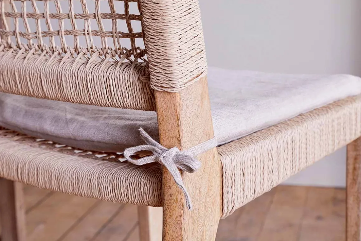 Aamani Mango Wood & Cord Counter Chair - Natural