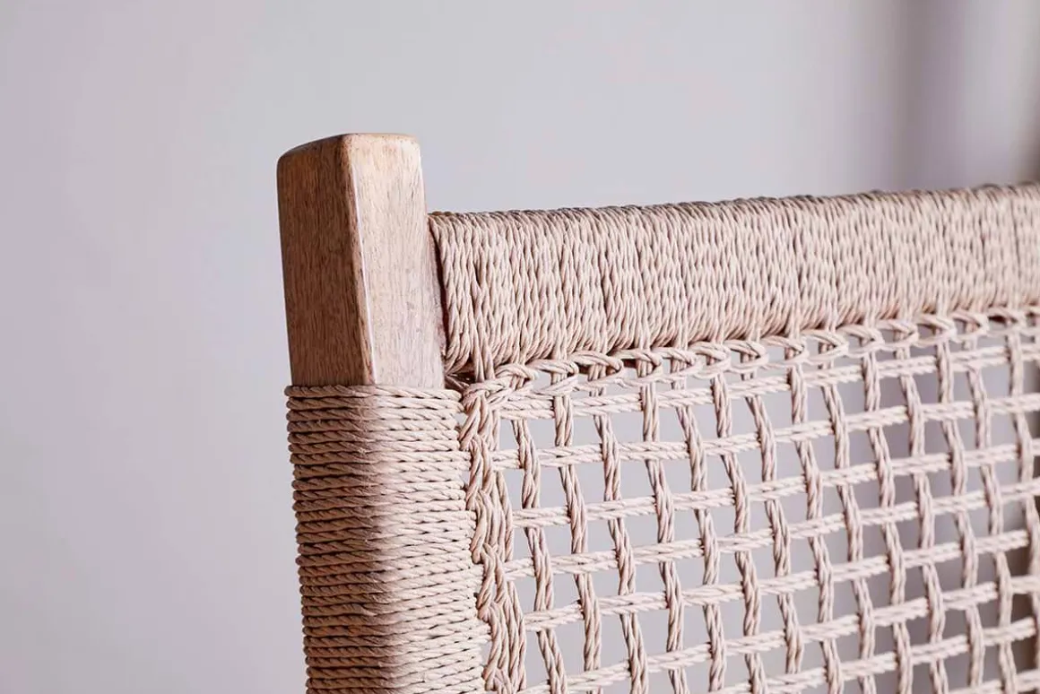 Aamani Mango Wood & Cord Counter Chair - Natural
