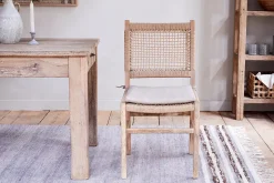 Aamani Mango Wood & Cord Dining Chair - Natural