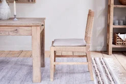Aamani Mango Wood & Cord Dining Chair - Natural