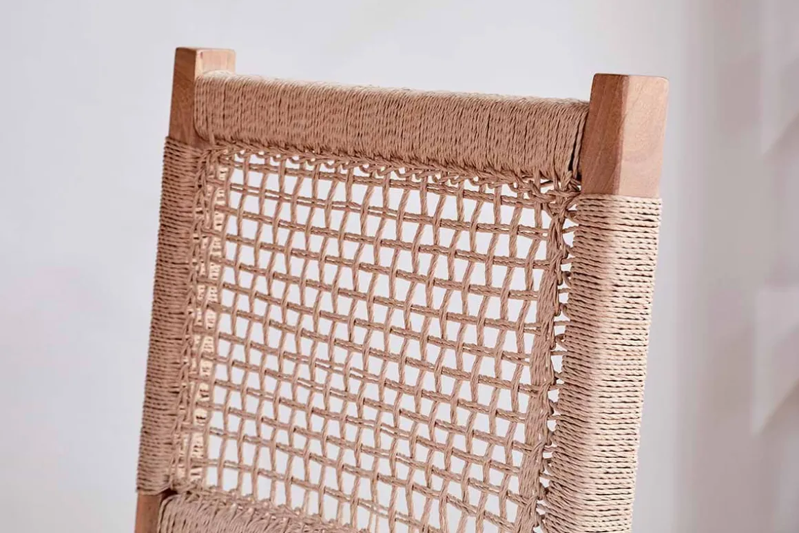 Aamani Mango Wood & Cord Dining Chair - Natural