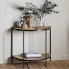 Aasha Mango Wood Half Moon Console Table - Natural