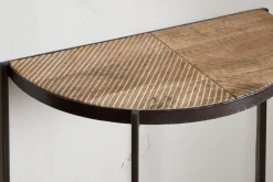 Aasha Mango Wood Half Moon Console Table - Natural
