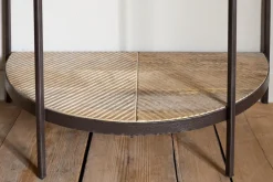 Aasha Mango Wood Half Moon Console Table - Natural