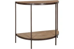 Aasha Mango Wood Half Moon Console Table - Natural