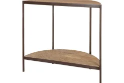 Aasha Mango Wood Half Moon Console Table - Natural