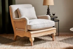 Abe Deconstructed Linen Armchair - Stone