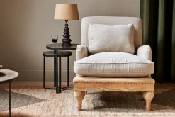 Abe Deconstructed Linen Armchair - Stone