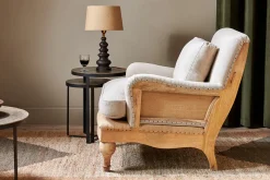 Abe Deconstructed Linen Armchair - Stone
