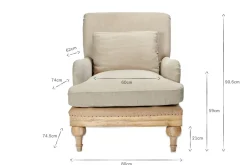 Abe Deconstructed Linen Armchair - Stone