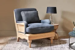 Abe Deconstructed Linen Armchair - Charcoal