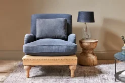 Abe Deconstructed Linen Armchair - Charcoal
