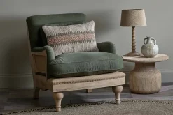 Abe Deconstructed Linen Armchair - Olive