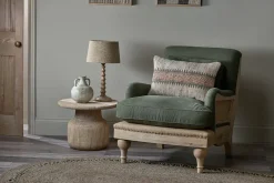 Abe Deconstructed Linen Armchair - Olive