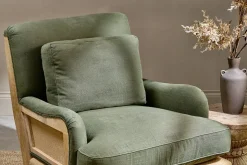 Abe Deconstructed Linen Armchair - Olive