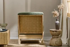 Abe Deconstructed Linen Armchair - Olive