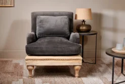 Abe Deconstructed Velvet Armchair - Moss