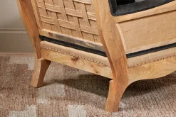 Abe Deconstructed Velvet Armchair - Moss