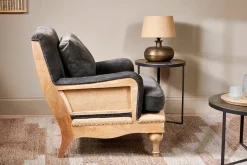 Abe Deconstructed Velvet Armchair - Moss