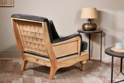 Abe Deconstructed Velvet Armchair - Moss