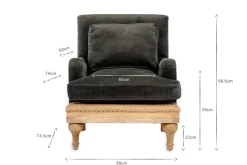 Abe Deconstructed Velvet Armchair - Moss