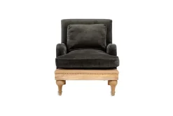 Abe Deconstructed Velvet Armchair - Moss
