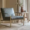 Adra Leather & Brass Occasional Chair - Moss Green