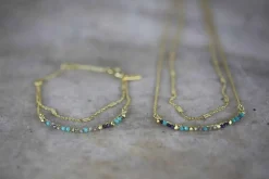 Aja Lolite, Labradorite And Chalcedony Necklace