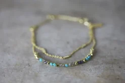 Aja Lolite, Labradorite And Chalcedony Bracelet