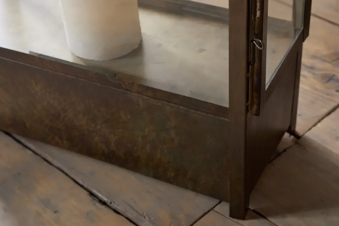 Akoko Wide Lantern - Brown Patina