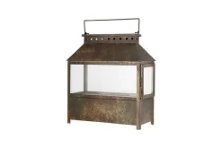 Akoko Wide Lantern - Brown Patina