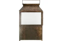 Akoko Wide Lantern - Brown Patina