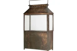Akoko Wide Lantern - Brown Patina