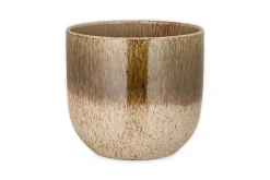 Almeida Reactive Glaze Plant Pot - Olive & Natural