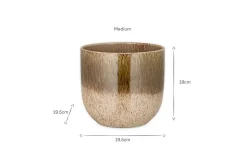 Almeida Reactive Glaze Plant Pot - Olive & Natural