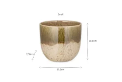 Almeida Reactive Glaze Plant Pot - Olive & Natural
