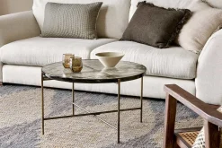 Aluva Glass Coffee Table - Clear & Antique Brass