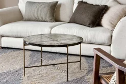 Aluva Glass Coffee Table - Clear & Antique Brass