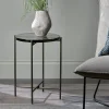 Aluva Glass Side Table - Clear & Antique Brass