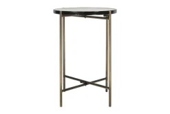 Aluva Glass Side Table - Clear & Antique Brass