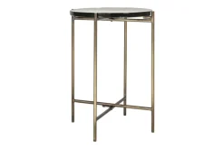 Aluva Glass Side Table - Clear & Antique Brass