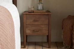 Anbu Acacia Bedside Table - Washed Walnut