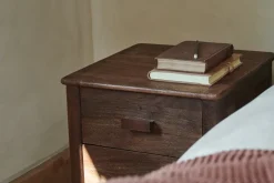 Anbu Acacia Bedside Table - Washed Walnut