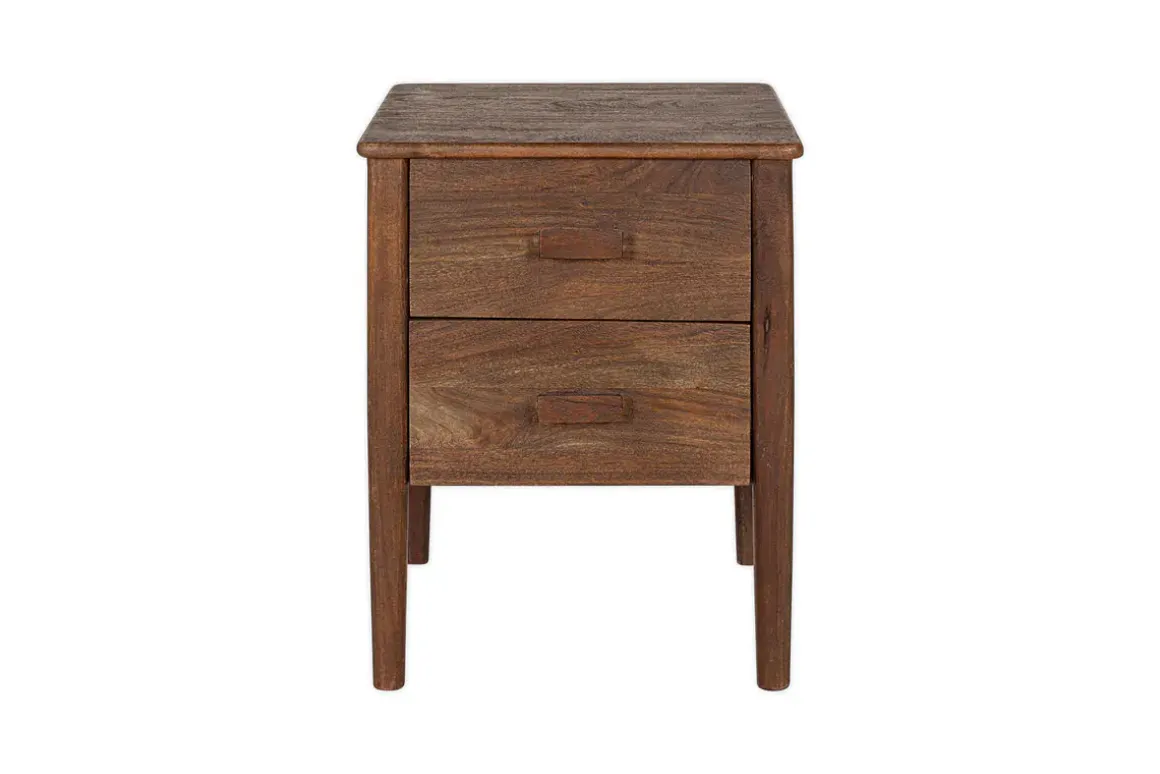 Anbu Acacia Bedside Table - Washed Walnut