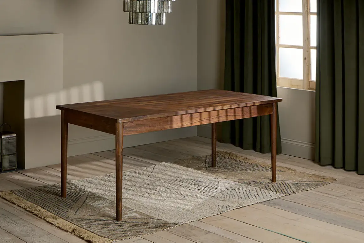 Anbu Acacia Dining Table - Washed Walnut