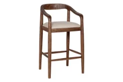 Anbu Acacia Upholstered Counter Chair - Washed Walnut
