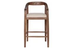 Anbu Acacia Upholstered Counter Chair - Washed Walnut