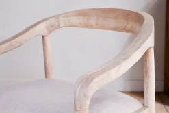 Anbu Mango Wood Upholstered Dining Chair - Natural