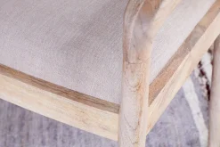 Anbu Mango Wood Upholstered Dining Chair - Natural